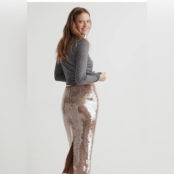 NWT Madewelll Sequin Midi Skirt - Picture 4 of 5